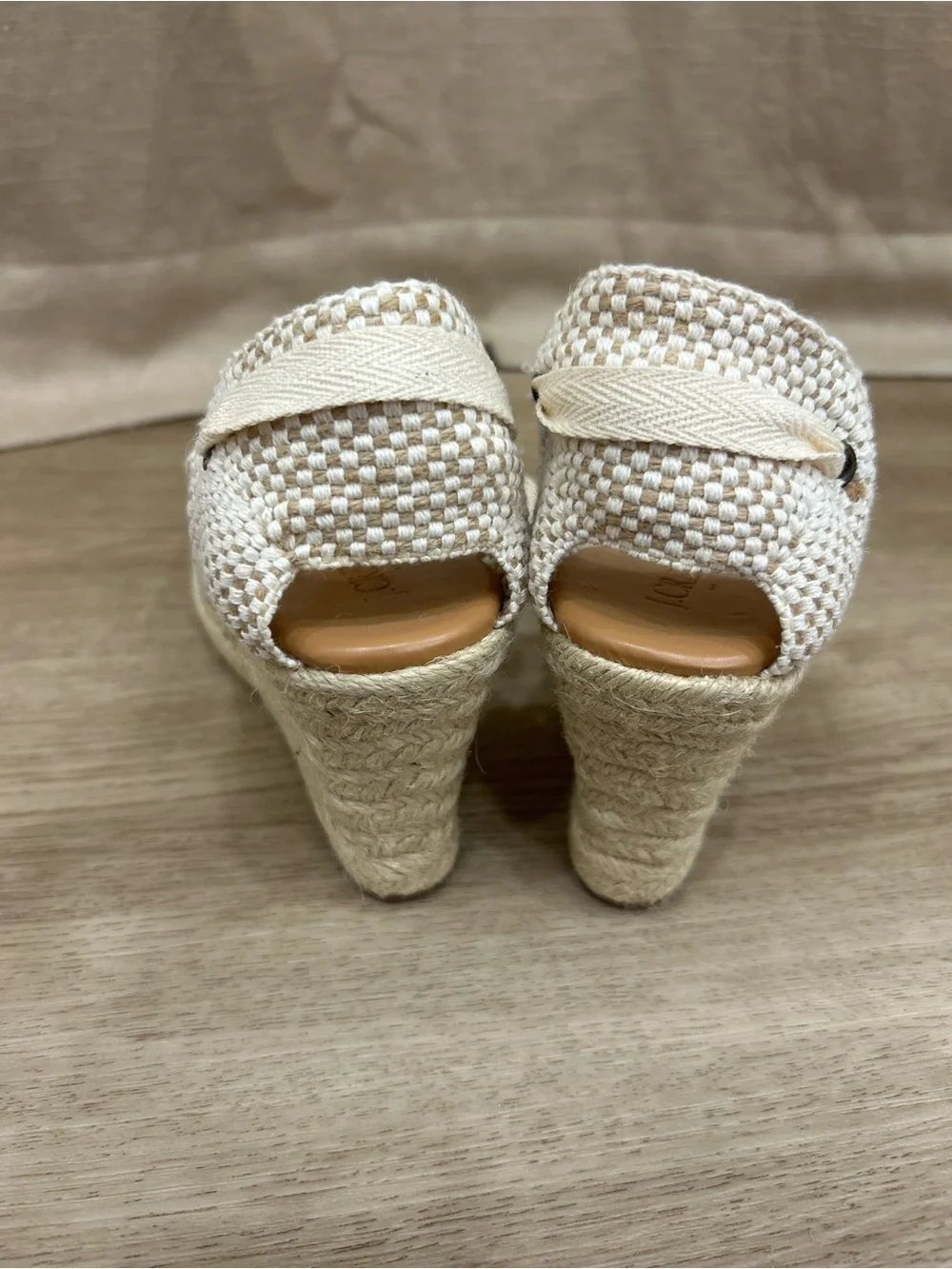 J crew NEW lace-up high-heel espadrilles Neutral office coastal minimalist  sz.6